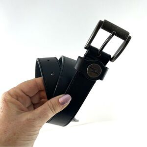 Black Faux Leather Youth Large Belt